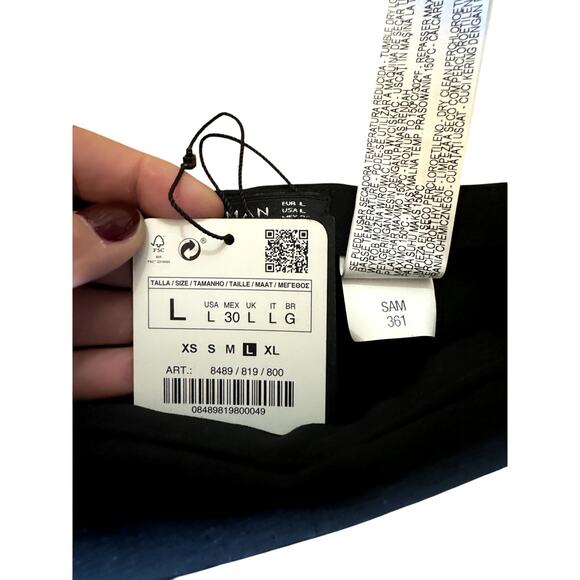 ZARA Black Skirt Peplum Hem Knee Length Zipper Closure Large NWT - Picture 7 of 11